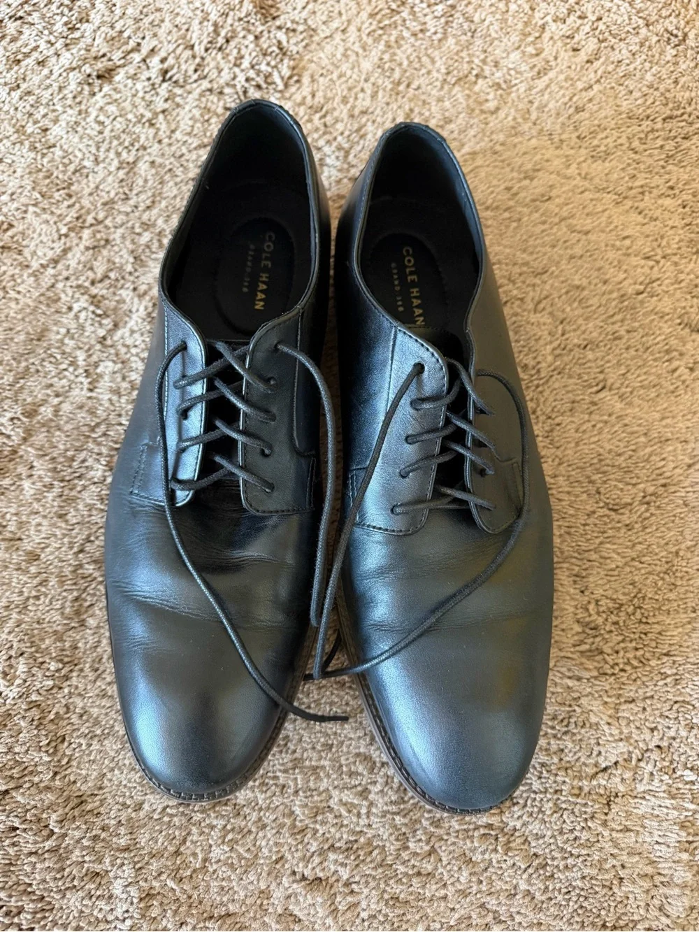 Cole Haan Black Leather Derby Dress Shoes